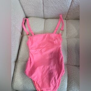 ASOS Bright Coral Pink One-Piece Swimsuit